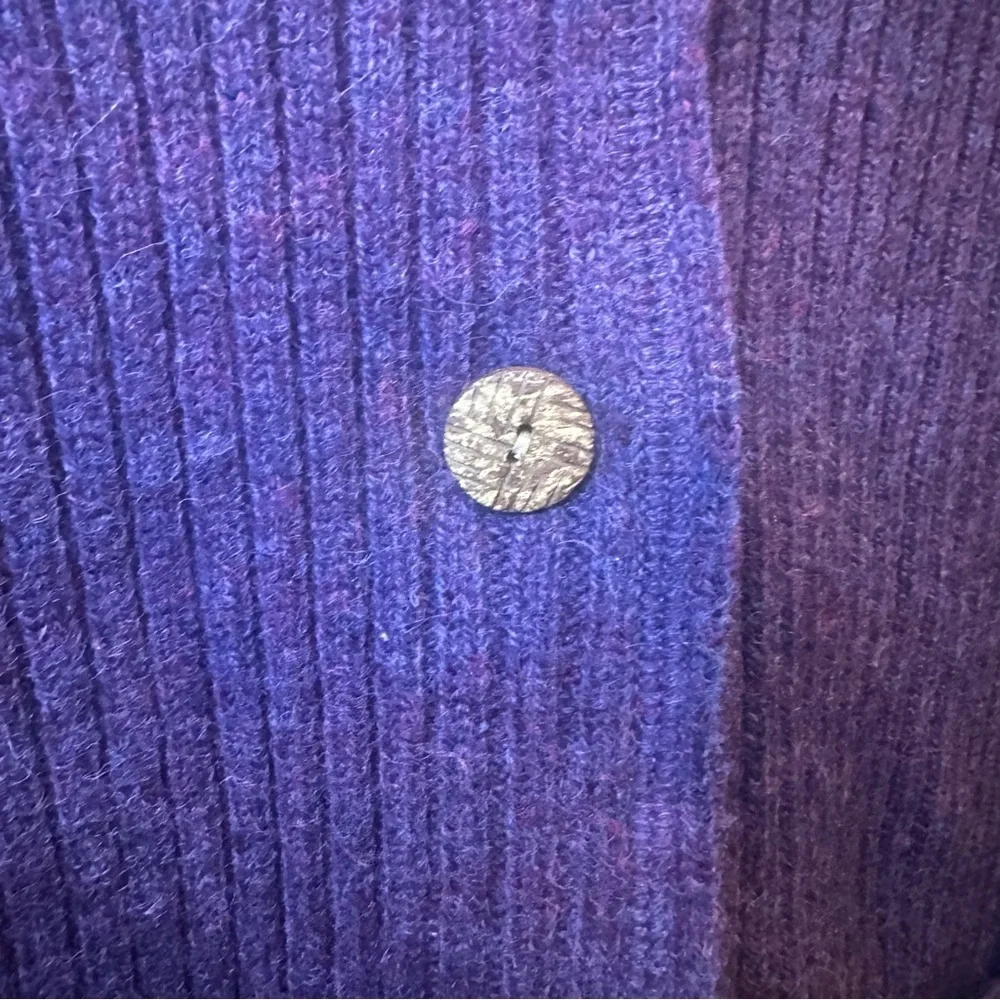 Woolrich Deep Purple Ribbed Button Cardigan